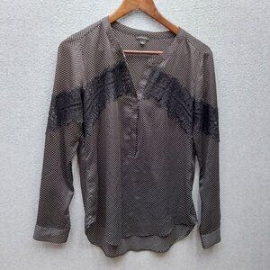 Ann Taylor Black & White Polka Dot Blouse S